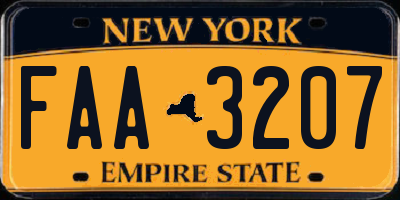 NY license plate FAA3207