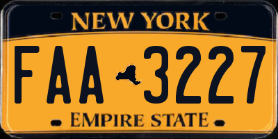 NY license plate FAA3227