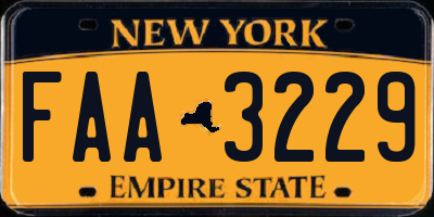 NY license plate FAA3229