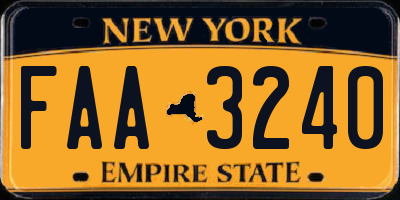 NY license plate FAA3240