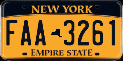 NY license plate FAA3261