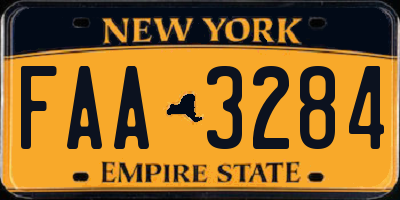 NY license plate FAA3284