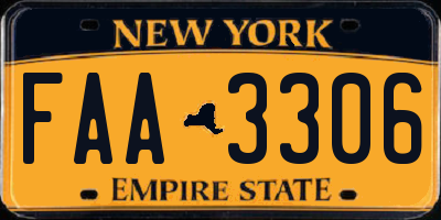 NY license plate FAA3306