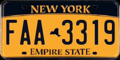 NY license plate FAA3319