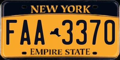 NY license plate FAA3370
