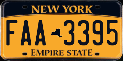 NY license plate FAA3395