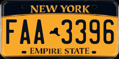 NY license plate FAA3396
