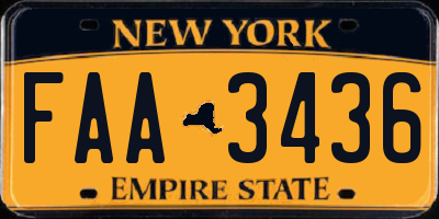 NY license plate FAA3436
