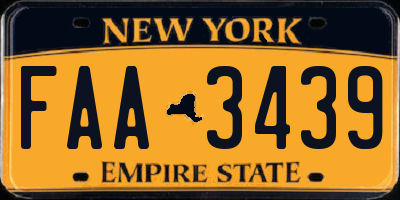 NY license plate FAA3439