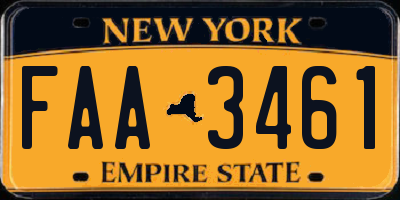 NY license plate FAA3461