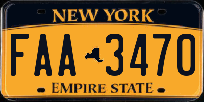 NY license plate FAA3470