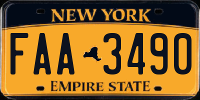 NY license plate FAA3490