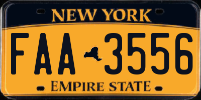 NY license plate FAA3556