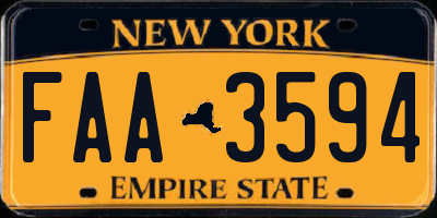 NY license plate FAA3594