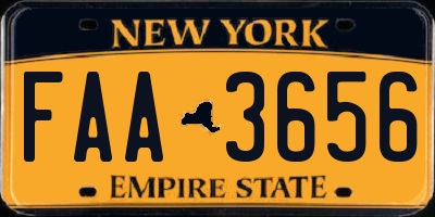NY license plate FAA3656