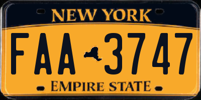 NY license plate FAA3747
