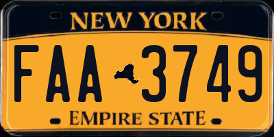 NY license plate FAA3749
