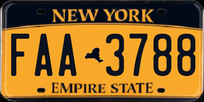 NY license plate FAA3788