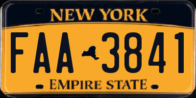 NY license plate FAA3841