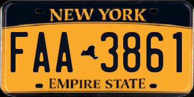 NY license plate FAA3861