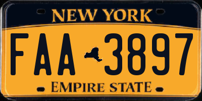 NY license plate FAA3897