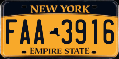 NY license plate FAA3916