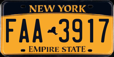 NY license plate FAA3917