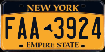 NY license plate FAA3924