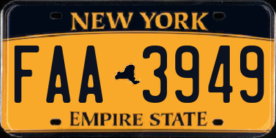 NY license plate FAA3949
