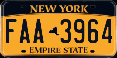 NY license plate FAA3964