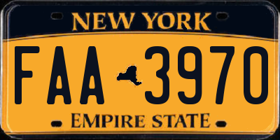 NY license plate FAA3970