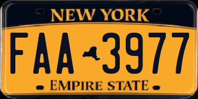 NY license plate FAA3977