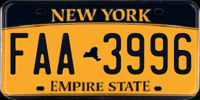 NY license plate FAA3996