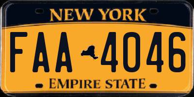 NY license plate FAA4046
