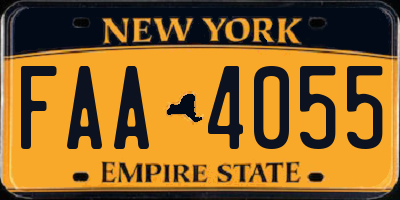 NY license plate FAA4055