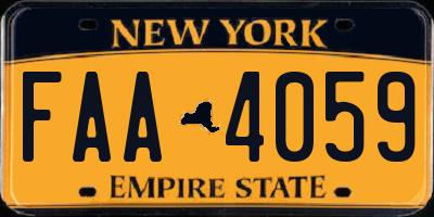 NY license plate FAA4059