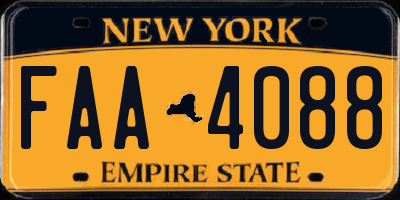 NY license plate FAA4088
