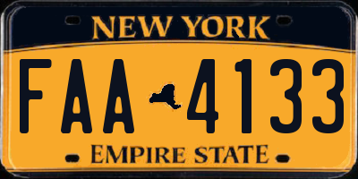 NY license plate FAA4133