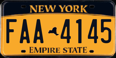 NY license plate FAA4145