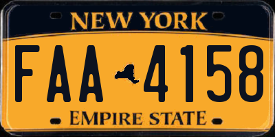 NY license plate FAA4158