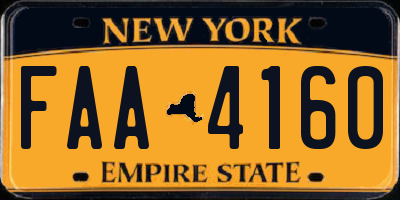 NY license plate FAA4160