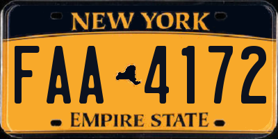 NY license plate FAA4172