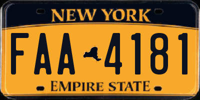 NY license plate FAA4181