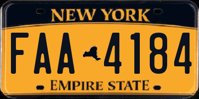 NY license plate FAA4184
