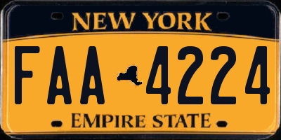 NY license plate FAA4224
