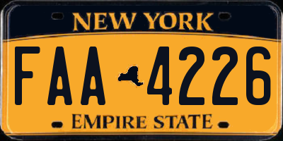 NY license plate FAA4226