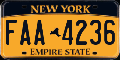 NY license plate FAA4236
