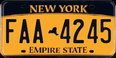 NY license plate FAA4245