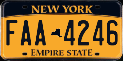 NY license plate FAA4246