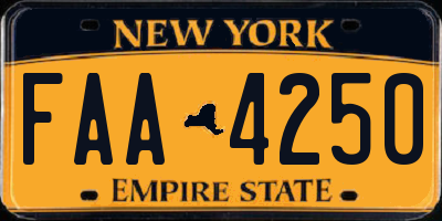 NY license plate FAA4250